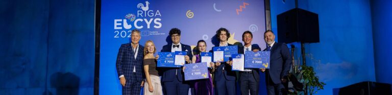 Dani Zuhair Sweden Anna Cerna Czechia Antoni Luczak Poland and Evan Budz Canada won the four first prizes at EUCYS 2025 768x186